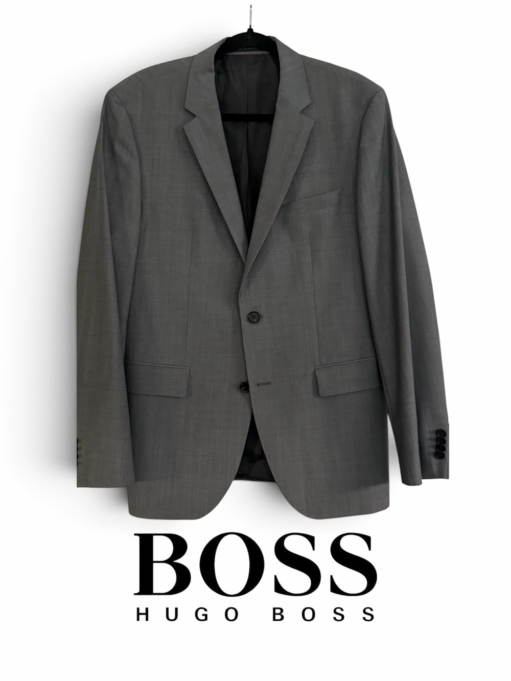 Hugo Boss Gray Men's Two-Button Blazer like new 40R